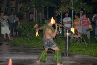 After dinner fire dance