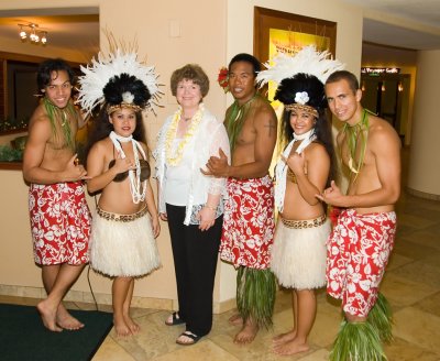 Posing with the entertainers