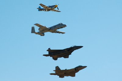 Heritage Flights P-51,A-10,F-15,F-22A