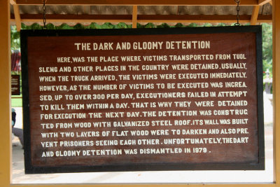 Sign showing where prisoner's were transported from the Tuol Sleng Prison to the Killing Fields.