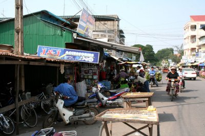 A view of the outside of the Russian Market in Phnom Penh.