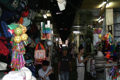 Some of the many things to buy and the narrow passageways of the Russian Market.