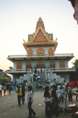 A Cambodian temple on Sisowath Quay (street).