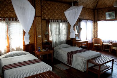 The rooms are rustic but quaint.  The power is on only from 5:00 to 11:00 PM.