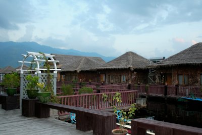 View of some of the other rooms (huts) at the Paradise Inle Resort.