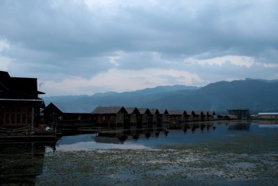 More cabin shots of the Paradise Inle Resort at dusk.
