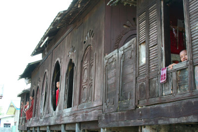 Exterior of the Nyaung Shwe Monastery.