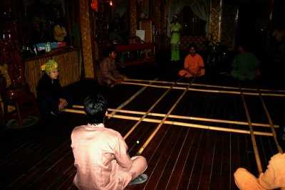 Bamboo pole dancing is a risky, but popular folk dance in Myanmar.