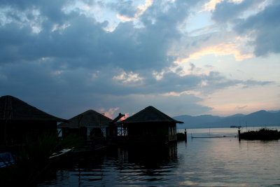 The sky over the Paradise Inle Resort was very dramatic.