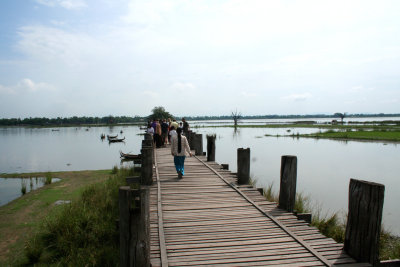 Located in Amarapura, the U Bein Bridge is over 150 years old and is still in use today.