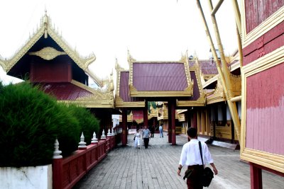 Pathway leading into Mandalay Palace.  That is my tour guide walking ahead of me.