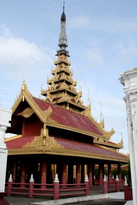 Nice spire at Mandalay Palace.  The palace was originally built of teakwood, but has since been replaced by other materials.