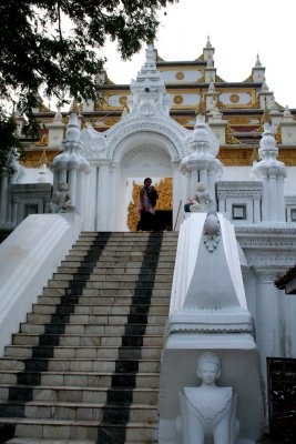 Steps leading up to the Atumashi Monastery which was originally built in 1857 by King Mindon.