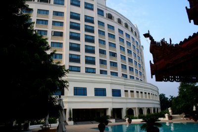 This is the rear side of the Mandalay Hill Resort Hotel as seen from the pool.