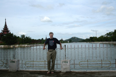 Me posing with the moat behind me in Mandalay.