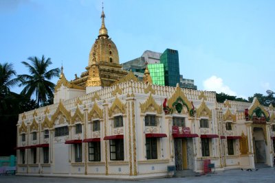 The Kabar Aye Pagoda in Yangon was built in 1954 in dedication to the 1954-56 Sixth Buddhist Council.