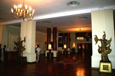 Lobby of the Dusit Inya Resort Lake Hotel when you walk in.