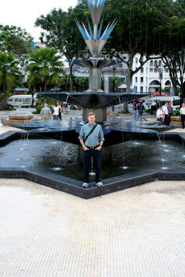 Me posing in front of the Masjid Negara fountain.