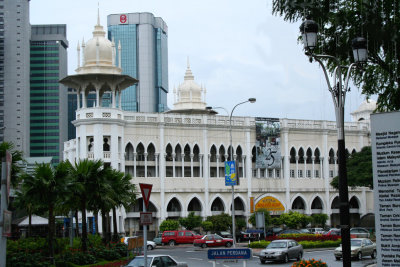 View of the Victorian-Moorish Kuala Lumpur Railway Station, completed in 1911, and superseded by the KL Sentral in 2001.