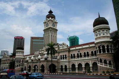 View of the Moorish-style Sultan Abdul Samad building where the federal courts are located.