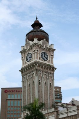 The clocktower of the The Sultan Abdul Samad building (built between 1894-1897 during British colonial times).