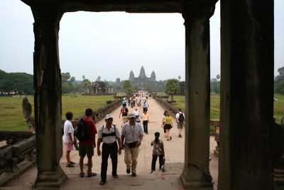 Looking through the passageway towards the main temple.