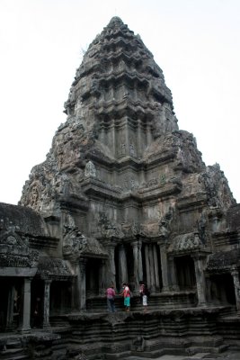 View of the right tower of the Angkor Wat Temple (there are three main ones).