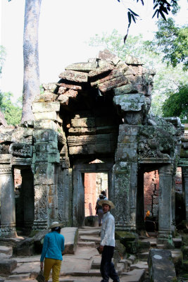 The dilapidated-looking entrance to Ta Prohm Temple.