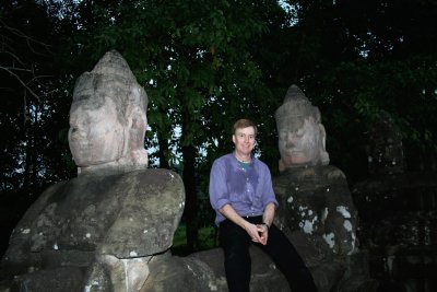 To the right of the south gate are 54 statues of gods.  It's better I am hanging out with the gods rather than the demons!