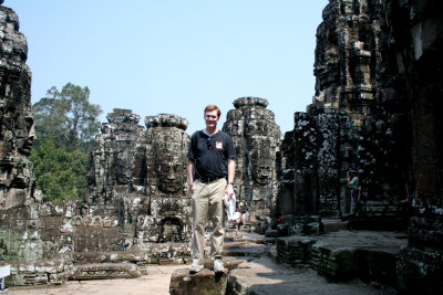 Me posing at the Bayon Temple among the ancient faces (of which, hopefully, mine is not one of them)!