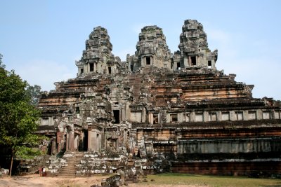 Note the three towers of Ta Keo Temple.