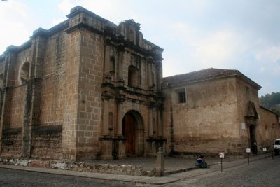 Side view of the Church of Capuchinas which is connected to the convent and was completed in 1736.