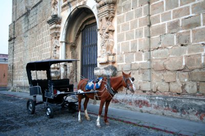 This horse and buggy were also in front of Santa Clara.