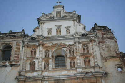 View of the upper faade of the church.