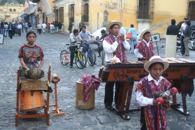 Outside of La Posada de Ron Rodrigo Hotel where I stayed on Calle del Arco, this Guatemalan band performed.