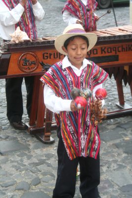 This Guatemalan boy played the maracas.