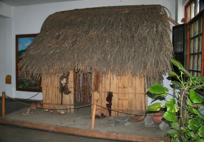 This is a replica of a primitive Indian hut at the Museum of Anthropology.