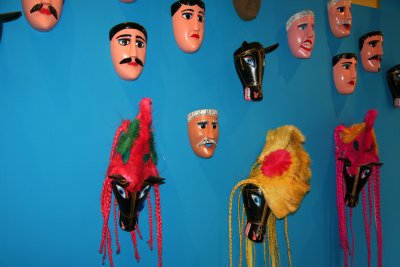Display of Nicaraguan masks in the National Museum.