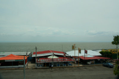 View of Lake Managua. It was ruined by the dumping of chemicals and waste. Swimming is not possible due to the pollution.