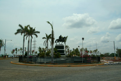 Statue of Simn Bolvar (the South American independence leader) as seen from Plaza de la Fe Juan Pablo II.