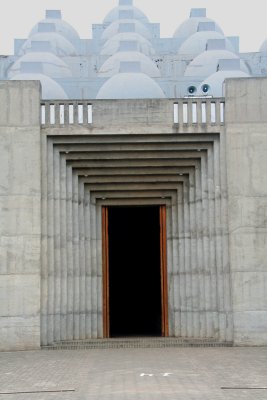 Geometric entrance of the new cathedral.