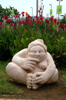 This Nicaraguan sculpture was in a garden in front of the shopping center.