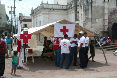 This first aid station was set up in Parque Central.