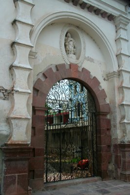 Close-up of the gate.