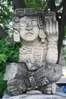 Another interesting Mayan sculpture at the Honduras Maya Hotel.