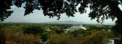 Panoramic photo of Lake Managua from the hill at Tiscapa Park.