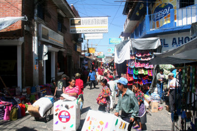 I walked down this street as I entered the Indian Market of Chichicastenango.