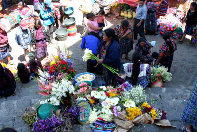 This flower vendor was camped out at the base of the steps of the church of Santo Tomás.