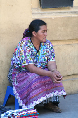 This woman was taking a a break from the commotion of the Indian Market.