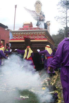 The incense smoke was overpowering!